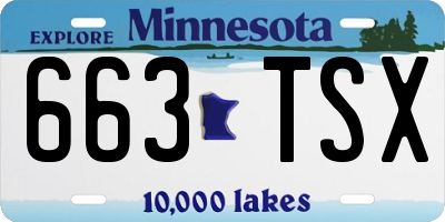 MN license plate 663TSX