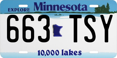 MN license plate 663TSY