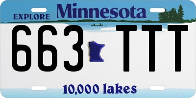 MN license plate 663TTT
