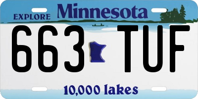 MN license plate 663TUF
