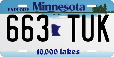 MN license plate 663TUK