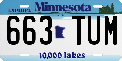 MN license plate 663TUM
