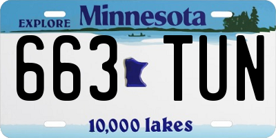 MN license plate 663TUN