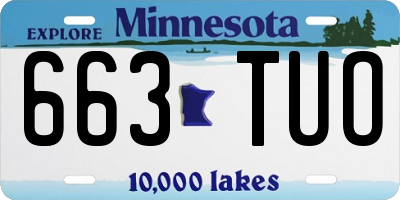 MN license plate 663TUO