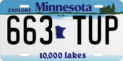 MN license plate 663TUP
