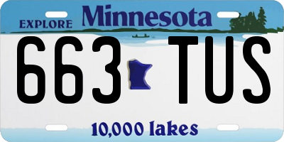 MN license plate 663TUS