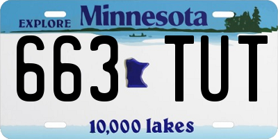 MN license plate 663TUT