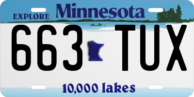 MN license plate 663TUX