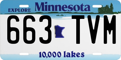 MN license plate 663TVM