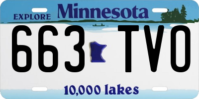 MN license plate 663TVO