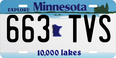 MN license plate 663TVS