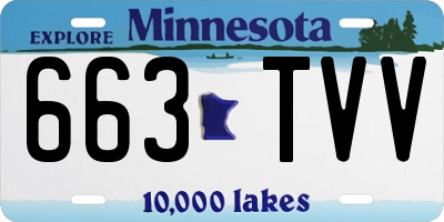 MN license plate 663TVV
