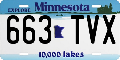 MN license plate 663TVX