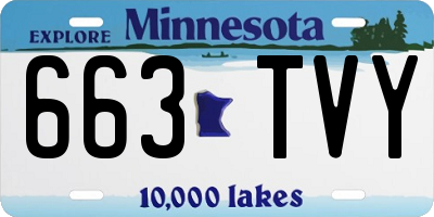 MN license plate 663TVY