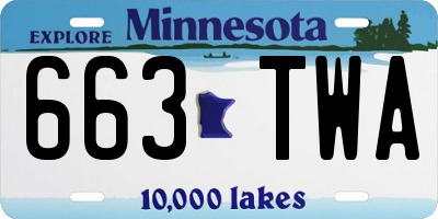 MN license plate 663TWA