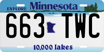MN license plate 663TWC