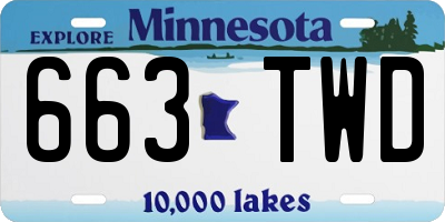 MN license plate 663TWD