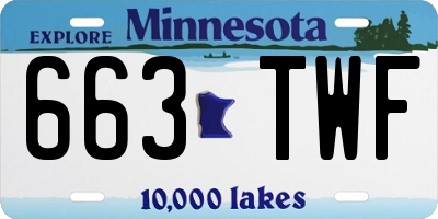 MN license plate 663TWF