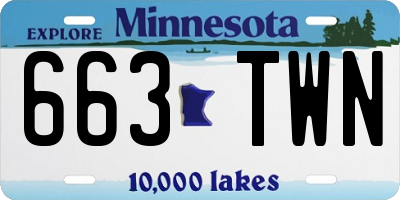 MN license plate 663TWN