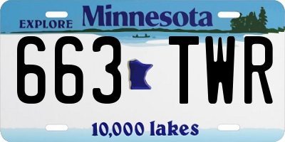MN license plate 663TWR