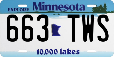 MN license plate 663TWS