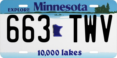 MN license plate 663TWV