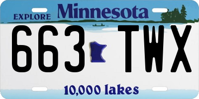 MN license plate 663TWX