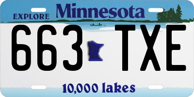 MN license plate 663TXE