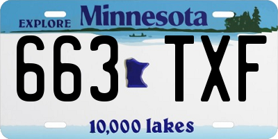 MN license plate 663TXF