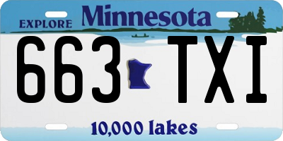 MN license plate 663TXI