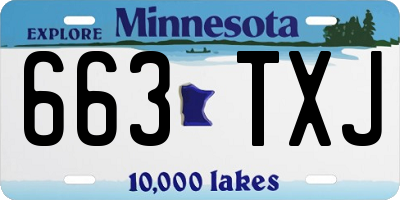 MN license plate 663TXJ