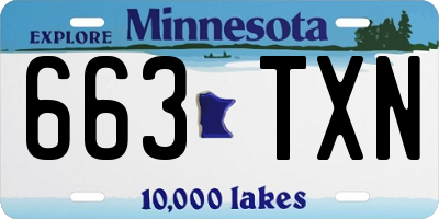 MN license plate 663TXN