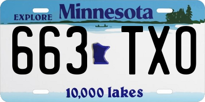 MN license plate 663TXO