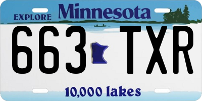 MN license plate 663TXR