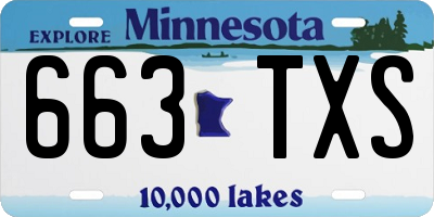 MN license plate 663TXS