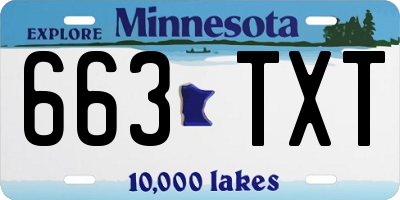 MN license plate 663TXT