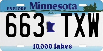 MN license plate 663TXW