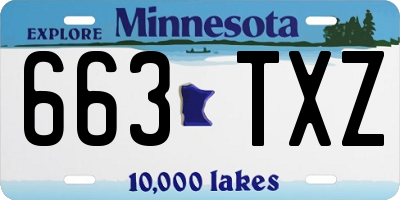 MN license plate 663TXZ