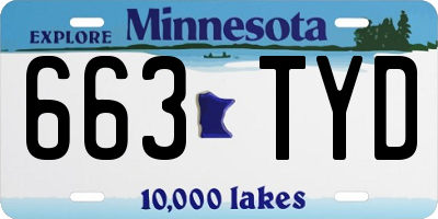 MN license plate 663TYD