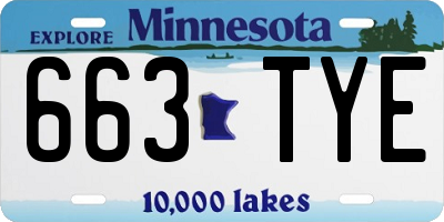 MN license plate 663TYE