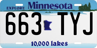 MN license plate 663TYJ