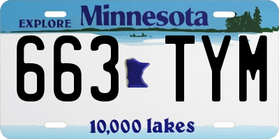 MN license plate 663TYM