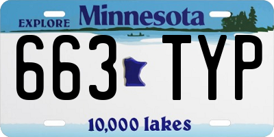 MN license plate 663TYP