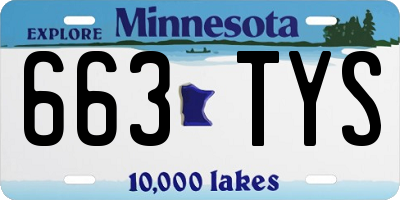 MN license plate 663TYS