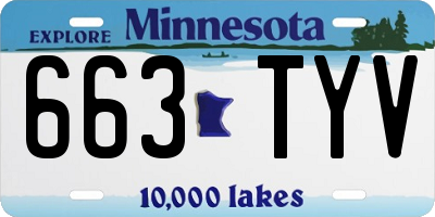 MN license plate 663TYV