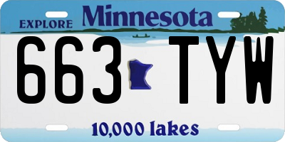 MN license plate 663TYW