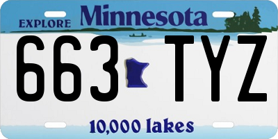 MN license plate 663TYZ