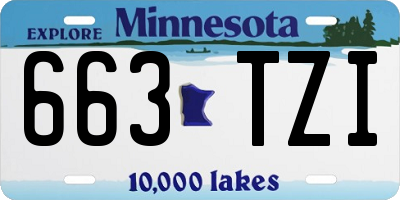 MN license plate 663TZI