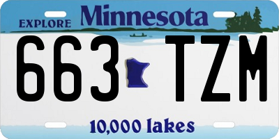 MN license plate 663TZM
