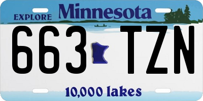 MN license plate 663TZN